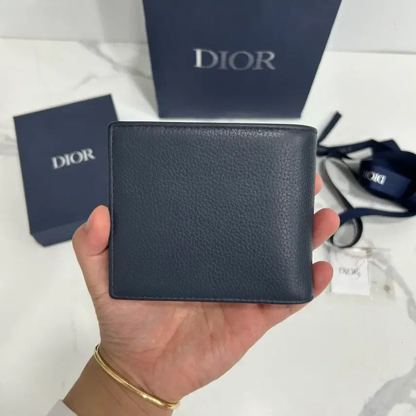[BUNJANG] Dior Oblique Saddle Bi-fold Wallet Blue / {정품} 디올 오블리크 새들 반지갑 블루