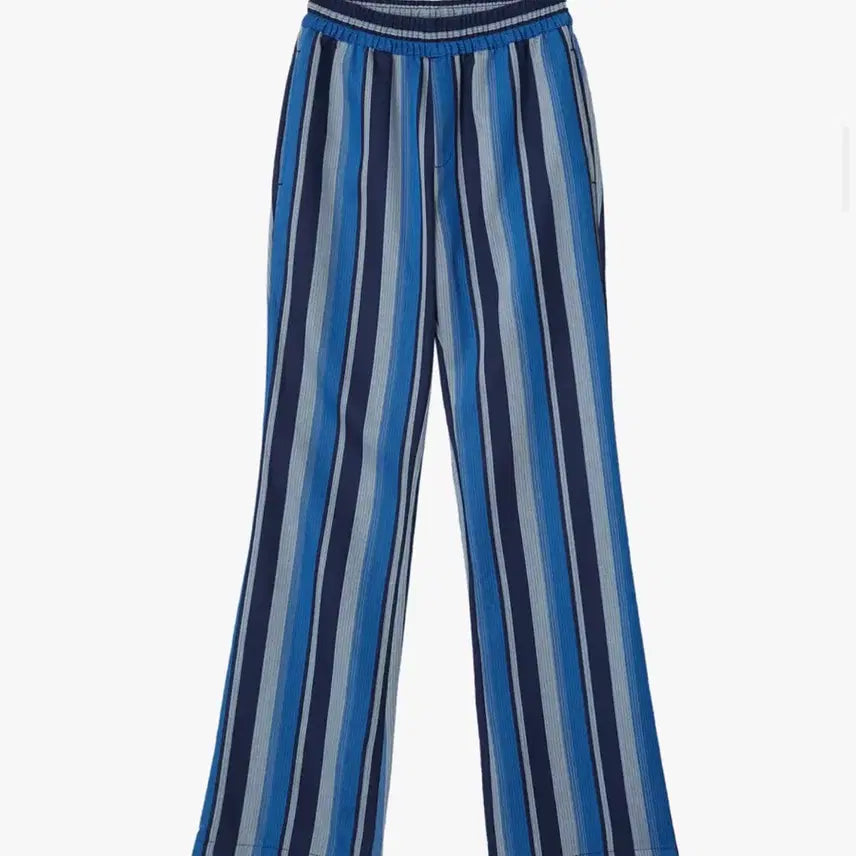 [BUNJANG] Enzo Blues Striped Bunting Bootcut Pants / 엔조 블루스 스트라이프 밴딩 부츠컷 팬츠 (Blue)