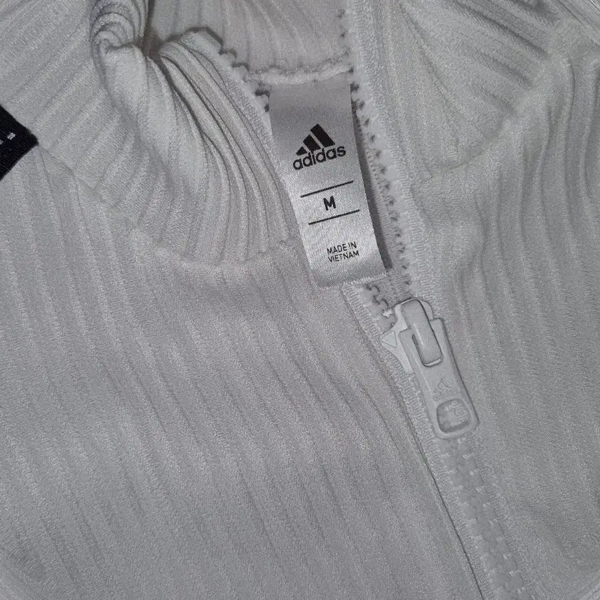 [BUNJANG] Adidas White Slim Rib Zip-Up Track Jacket / Adidas