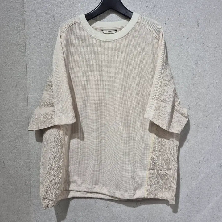 [SOLD OUT] TIME 타임 아이보리 와플 반팔 티셔츠