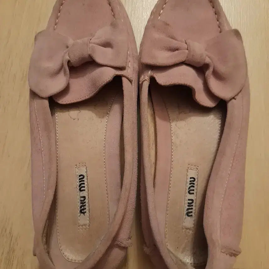 [BUNJANG] Miu Miu Suede Ribbon Loafers / 미우미우 스웨이드 리본 로퍼 핑크