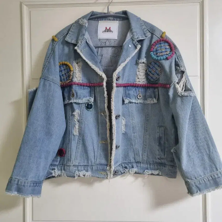 [BUNJANG] Denim Jacket Distressed Wash Patchwork / 데님 청자켓 데미지 워싱 포인트 자켓