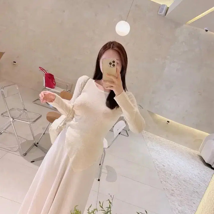 [BUNJANG] Boutique U White Silk Set / 부띠끄유 청순 화이트 셋업