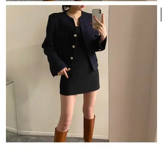 [SOLD OUT] <플립> 트위드자켓 네이비 새제품