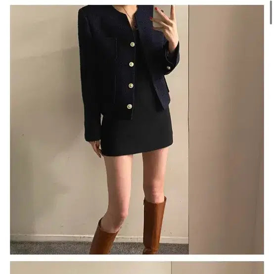 [SOLD OUT] <플립> 트위드자켓 네이비 새제품