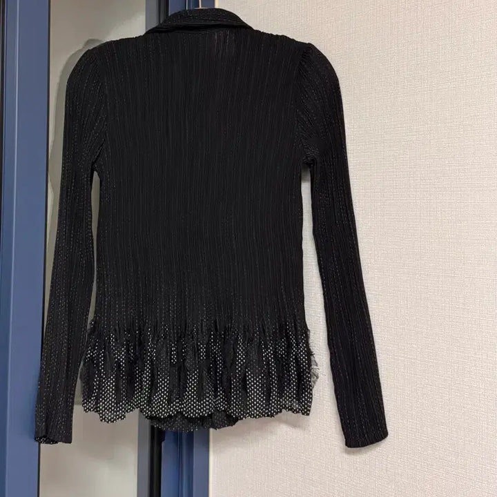 [BUNJANG] Speechio Black Pleats Jacket / 일본 스피치오 블랙 플리츠 여성 자켓 40사이즈