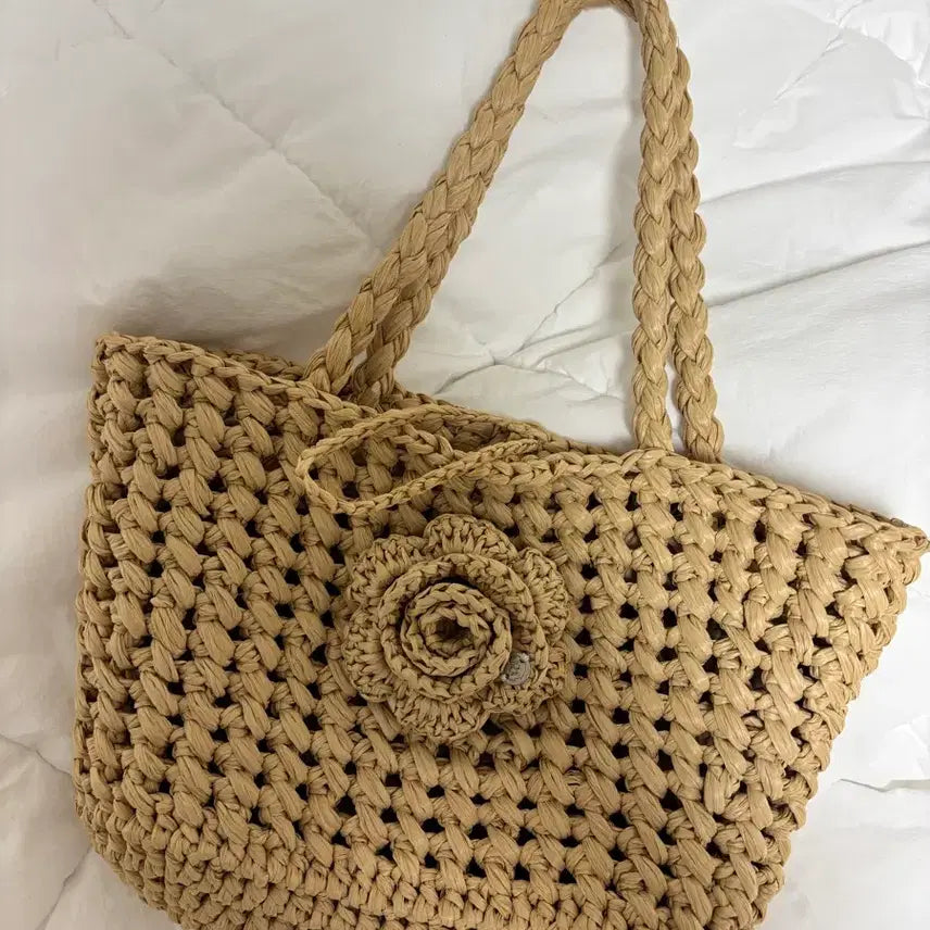 [BUNJANG] Slowslowly Raffia Bag / 슬로우슬로울리 라피아백