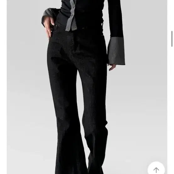 [BUNJANG] Avely Fitci Black Denim Bootcut Pants / 에이블리 핏시 블랙 데님 부츠컷 팬츠 스판 팬츠