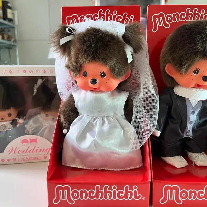 [BUNJANG] Monchhichi Wedding Bride and Groom Set / 몬치치 웨딩 신랑 신부 세트