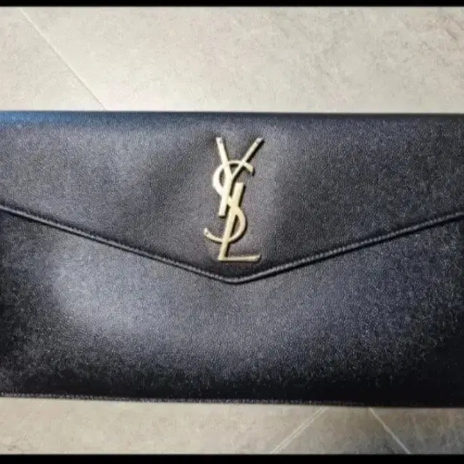 [BUNJANG] Saint Laurent Clutch Bag Black Gold / 생로랑 클러치백 블랙 금장