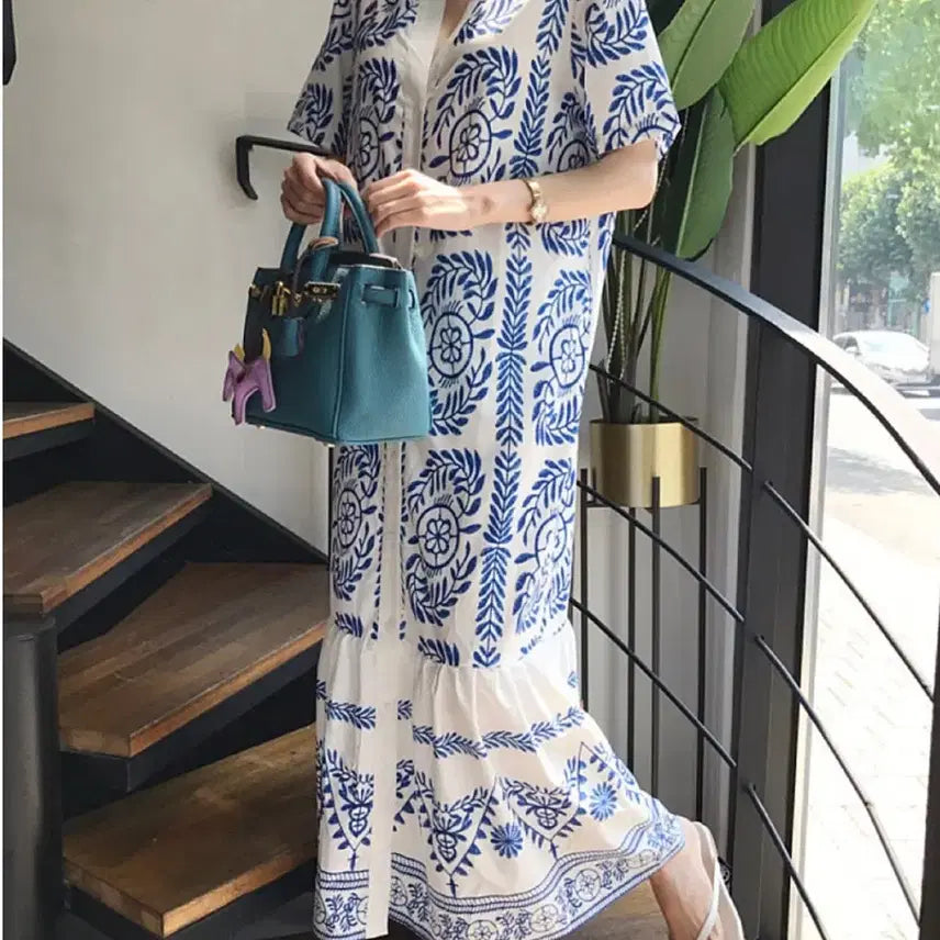 [BUNJANG] Ethnic Long Dress / 에스닉롱원피스 휴양지원피스