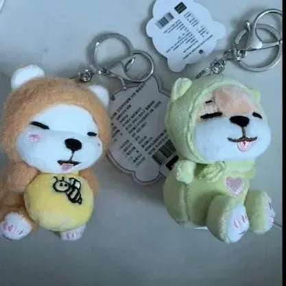 [BUNJANG] Heart Chiba &amp; Bear Chiba Keychain Bundle Set / 하트치바,곰돌이치바 키링 일괄