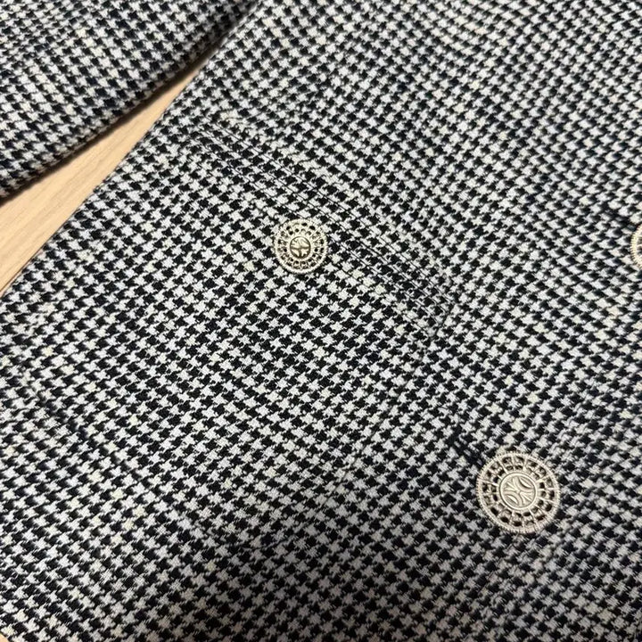 [BUNJANG] DeWL Houndstooth Check Blazer Jacket / 듀엘 하운드투스 체크 자켓 55 블랙블레이저정장금장단추버튼오피스룩출근룩