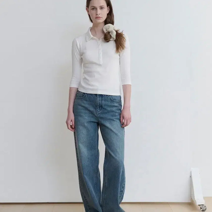 [BUNJANG] Aetoa Mid Rise Loose Jeans Blue / 에토아 aetoa 미드 라이즈 루즈 진스 (블루 S)