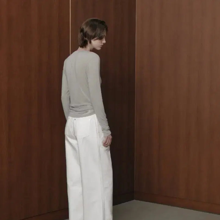 [BUNJANG] 게드 one pintuck straight jeans - white / 게드 one pintuck straight jeans - white