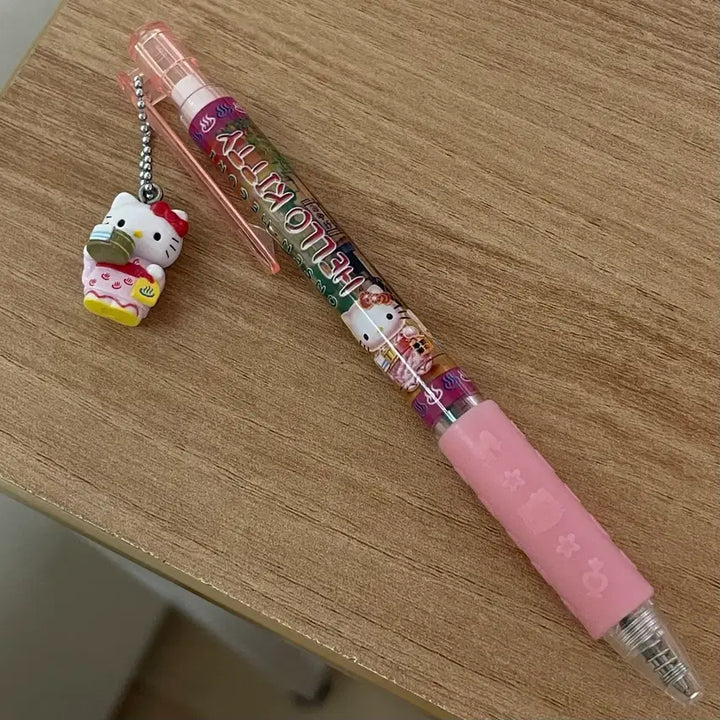 [BUNJANG] Sanrio Hello Kitty Vintage Ballpoint Pen with Keychain / 06년도 산리오 고전키티 볼펜 헬로키티 문구 사무용품 키티 키링 볼펜