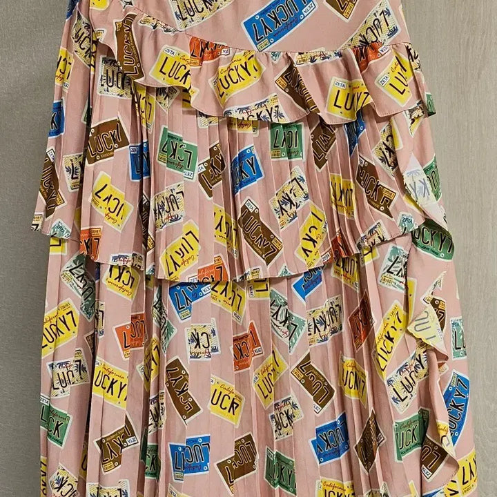 [BUNJANG] Lucky Chouette Plate Pattern Dress 38 / 럭키슈에뜨 플레이트 패턴 원피스 38
