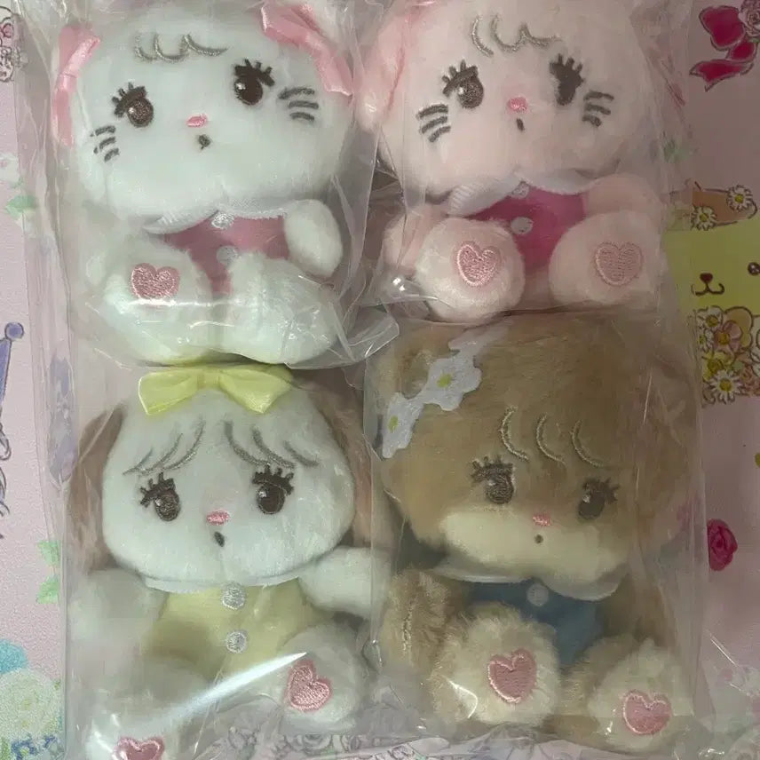 [BUNJANG] Miko Characters Gacha Chammy Mousse Soufflé Latte Plush Keychain Bundle Set (4 pieces) / 미코 캐릭터즈 가챠 캐미 무스 수플레 라떼 봉제인형 키링4개일괄