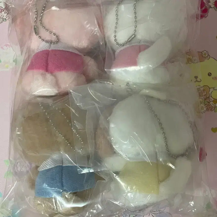 [BUNJANG] Miko Characters Gacha Chammy Mousse Soufflé Latte Plush Keychain Bundle Set (4 pieces) / 미코 캐릭터즈 가챠 캐미 무스 수플레 라떼 봉제인형 키링4개일괄