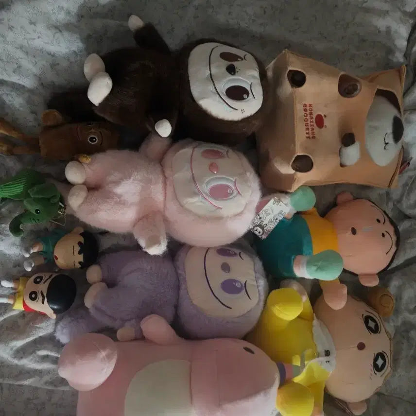 [BUNJANG] Bundle Set of Plush Dolls (Shin-chan, Kogumakuma, Mochi Mochi) / 인형 새상품 일괄판매@!