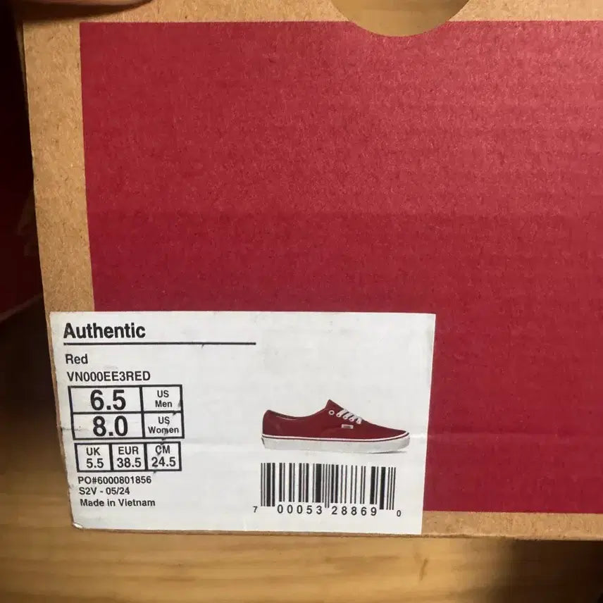 [BUNJANG] Vans Authentic Red Sneakers / 반스 어센틱레드