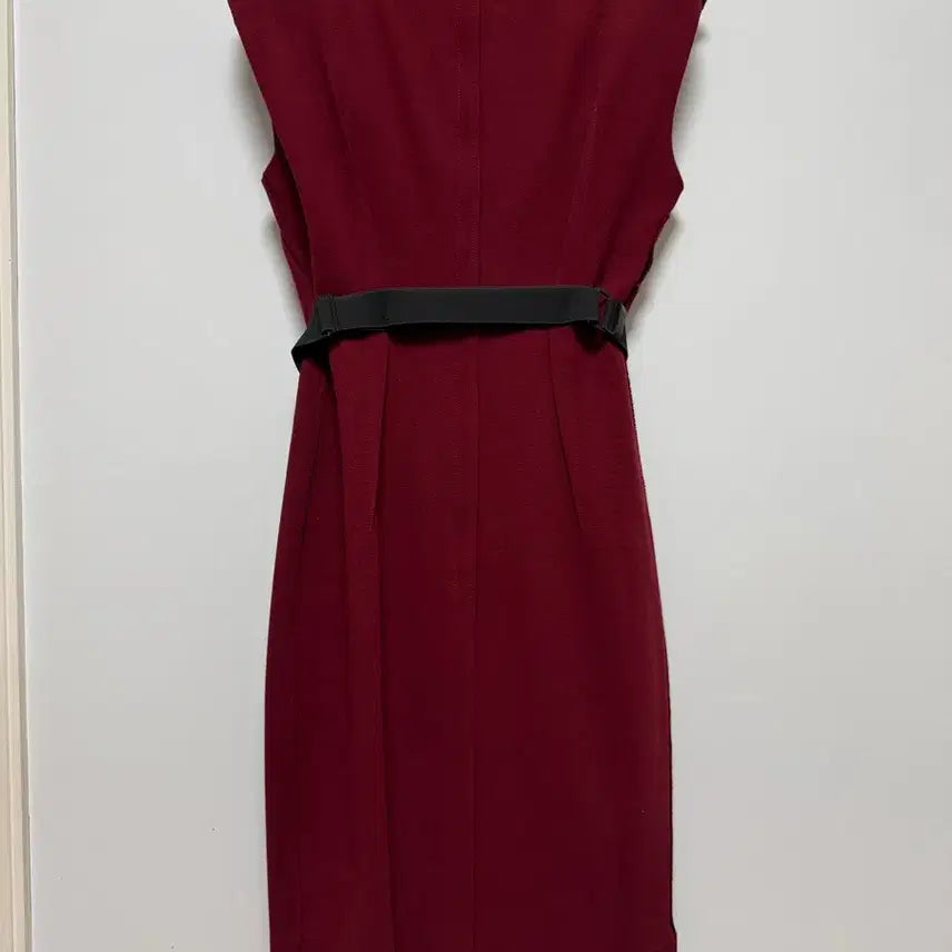 [BUNJANG] TIME Drape Dress with Belt (Burgundy) / TIME 드레이프 원피스+벨트 (버건디)