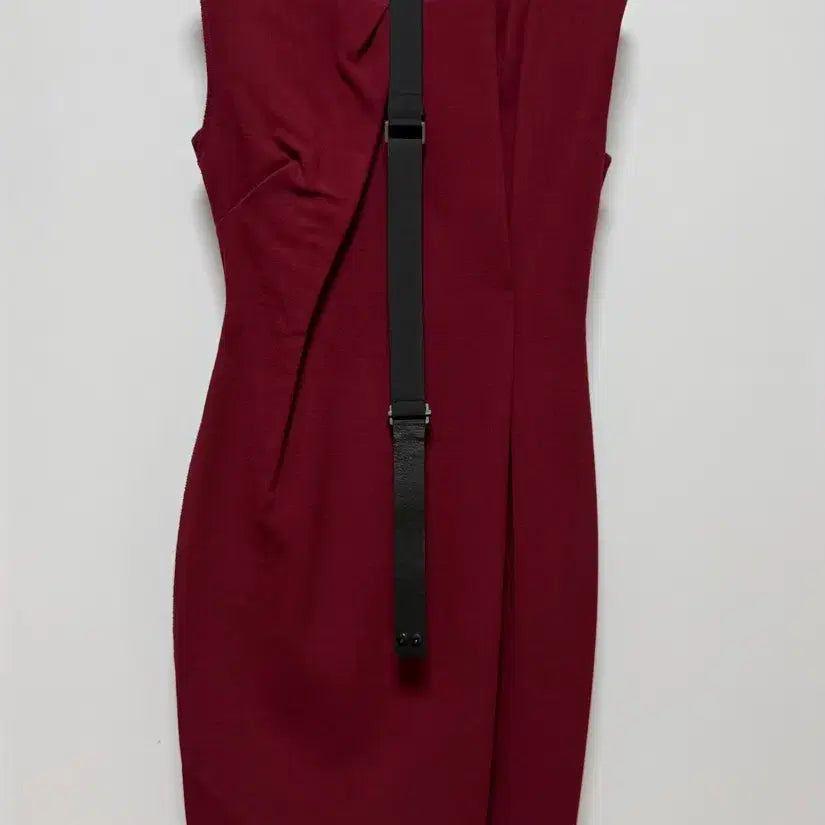 [BUNJANG] TIME Drape Dress with Belt (Burgundy) / TIME 드레이프 원피스+벨트 (버건디)