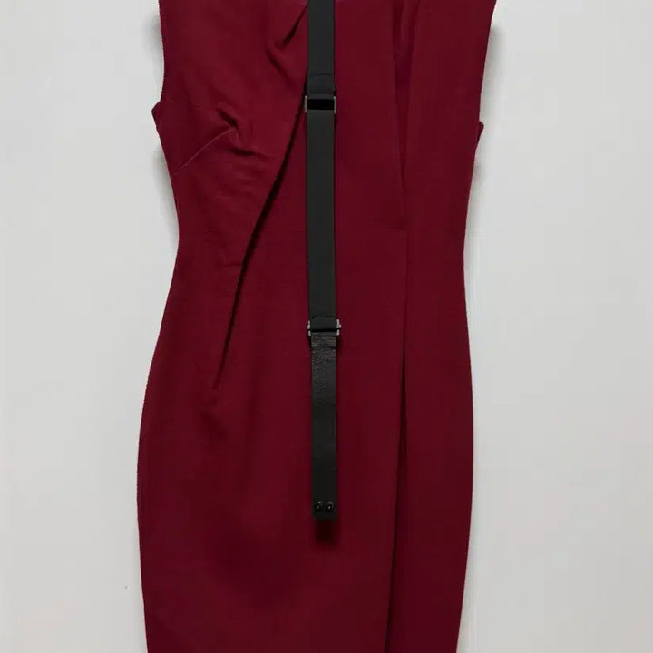 [BUNJANG] TIME Drape Dress with Belt (Burgundy) / TIME 드레이프 원피스+벨트 (버건디)