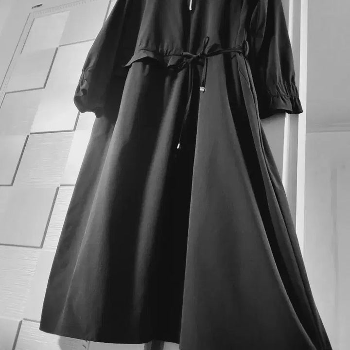 [BUNJANG] Black String Long Dress / 블랙 스트링 롱 원피스