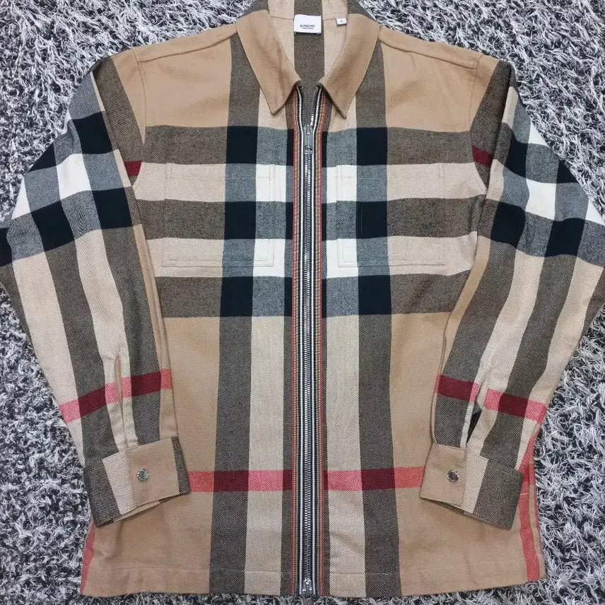 [BUNJANG] Burberry Wool Check Cotton Overshirt Jacket / 버버리 울 체크 코튼 오버셔츠 자켓 정품!남자M사이즈105~110!실착1