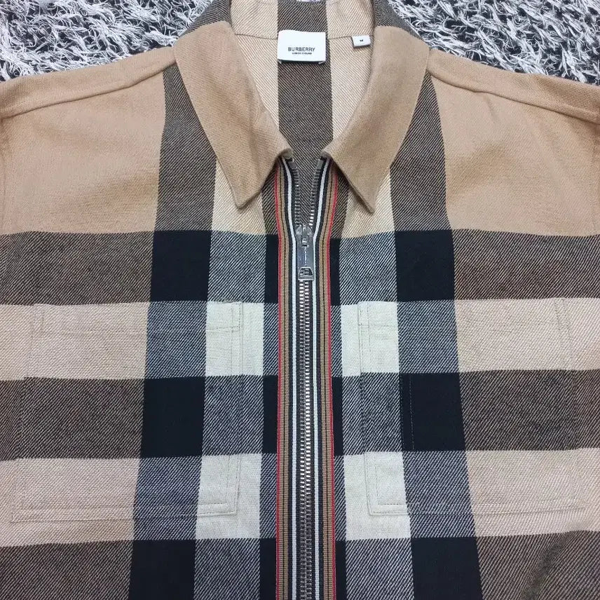 [BUNJANG] Burberry Wool Check Cotton Overshirt Jacket / 버버리 울 체크 코튼 오버셔츠 자켓 정품!남자M사이즈105~110!실착1