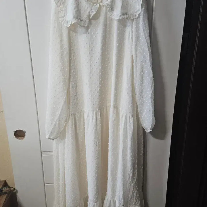 [BUNJANG] Ivory Chiffon Long Dress / 쉬폰롱원피스