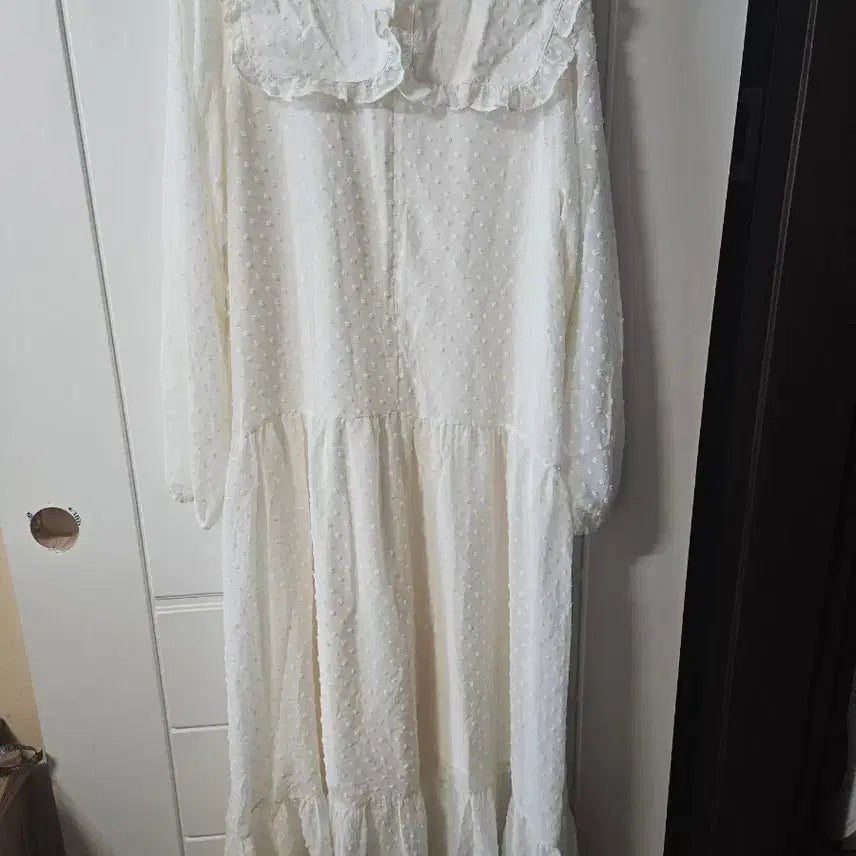[BUNJANG] Ivory Chiffon Long Dress / 쉬폰롱원피스
