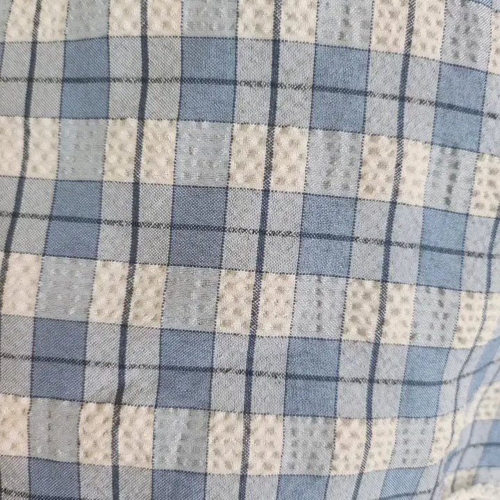 [BUNJANG] Checkered Blouse with Lace Detail / 체크 블라우스 레이스