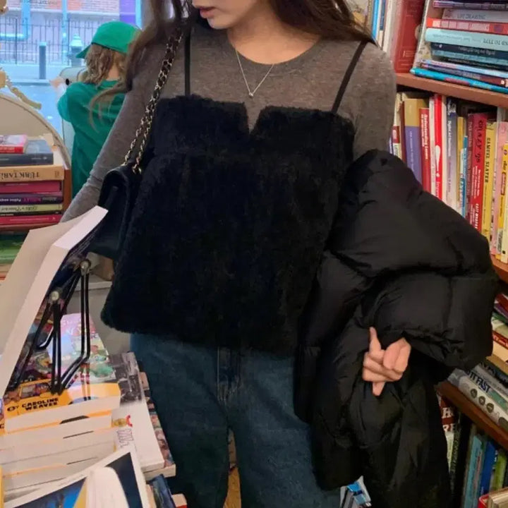 [BUNJANG] ounce 온스 코코 퍼 뷔스티에 레이어드 블라우스 나시 / ounce 온스 코코 퍼 뷔스티에 레이어드 블라우스 나시