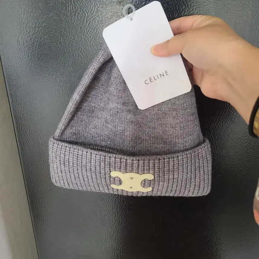 [SOLD OUT] 셀린느 트리오페 울 니트 비니 그레이택그대로있어요