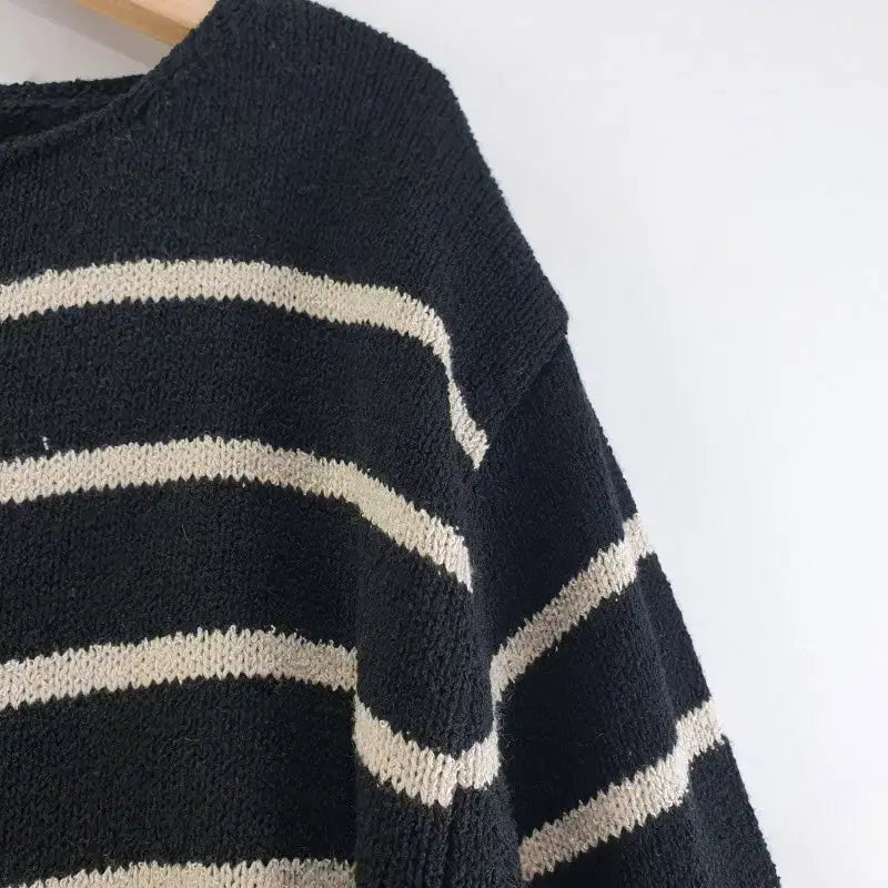 [BUNJANG] FREE Striped Cardigan / 여FREE 줄무늬 가디건 블랙 M6371
