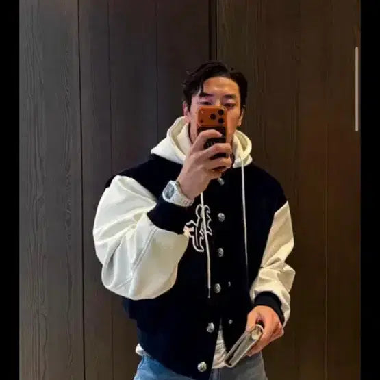 [BUNJANG] Rapinato Varsity Navy Jacket / 라피나토 바시티 네이비 52사이즈 1회착