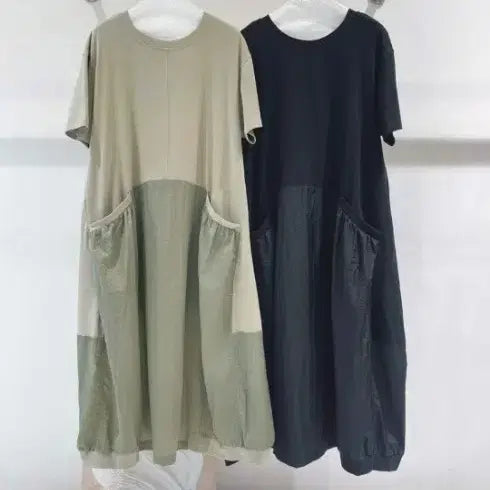 [BUNJANG] Patchwork Color-Block Dress / 조각 배색 원피스