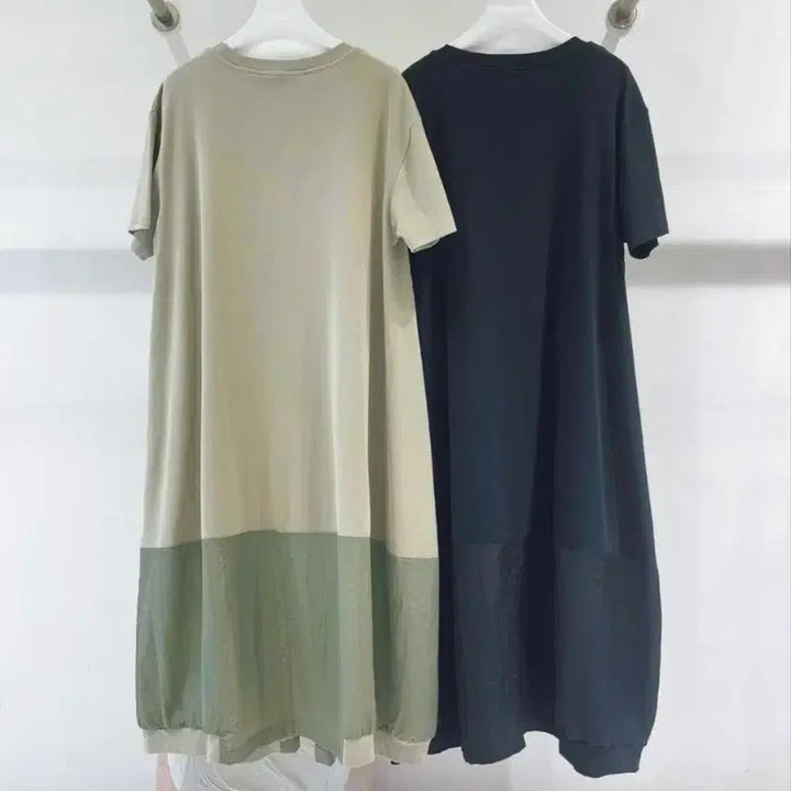[BUNJANG] Patchwork Color-Block Dress / 조각 배색 원피스