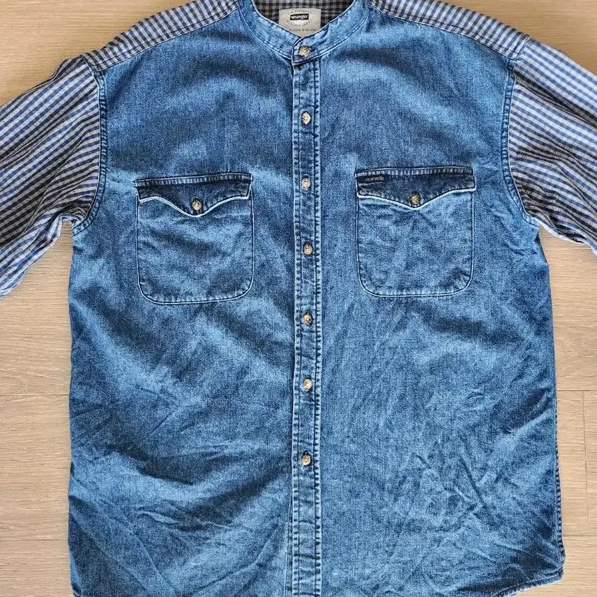 [BUNJANG] Wrangler Denim Shirt / Wrangler 데님 셔츠 남방 배색포인트.Wrangler 데님셔츠 95