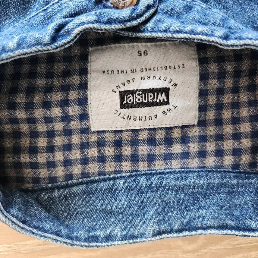 [BUNJANG] Wrangler Denim Shirt / Wrangler 데님 셔츠 남방 배색포인트.Wrangler 데님셔츠 95
