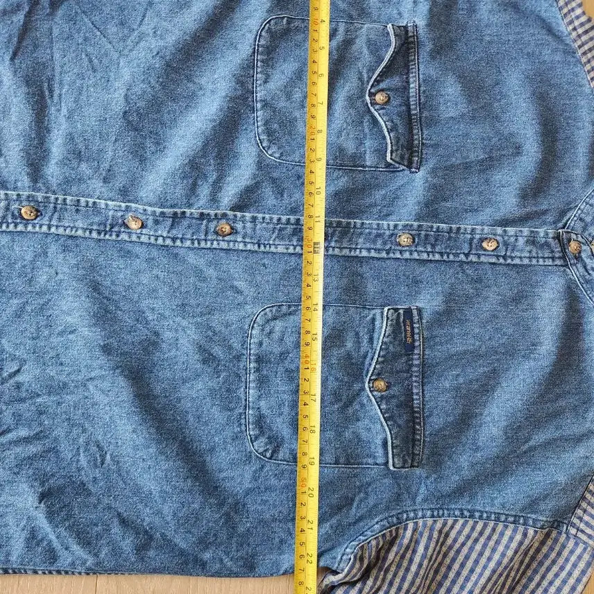 [BUNJANG] Wrangler Denim Shirt / Wrangler 데님 셔츠 남방 배색포인트.Wrangler 데님셔츠 95