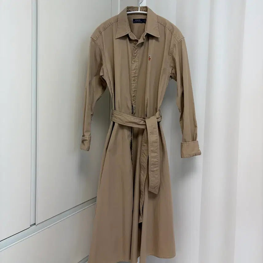 [SOLD OUT] 폴로랄프로렌 코튼 롱 셔츠 원피스 베이지