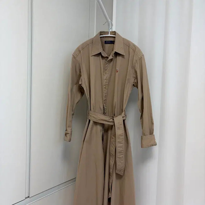[SOLD OUT] 폴로랄프로렌 코튼 롱 셔츠 원피스 베이지