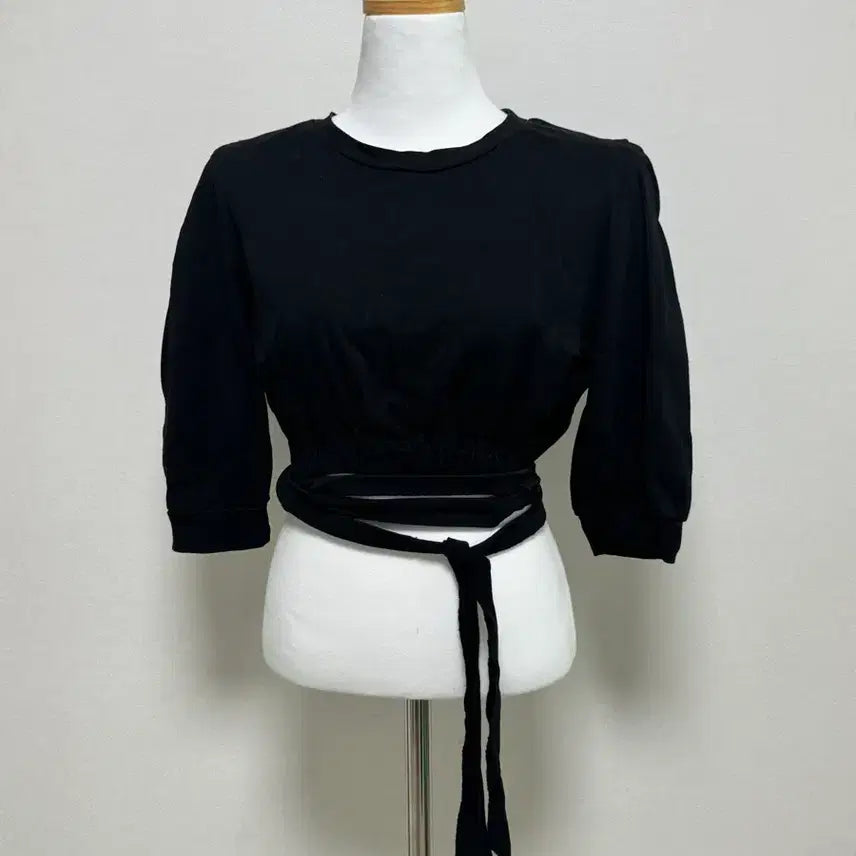 [BUNJANG] Unspecified Wrap Style Half Sleeve Shirts (Black &amp; Brown Bundle Set) / 랩 스타일 5부 반팔(블랙&amp;브라운 총 2개 셋)