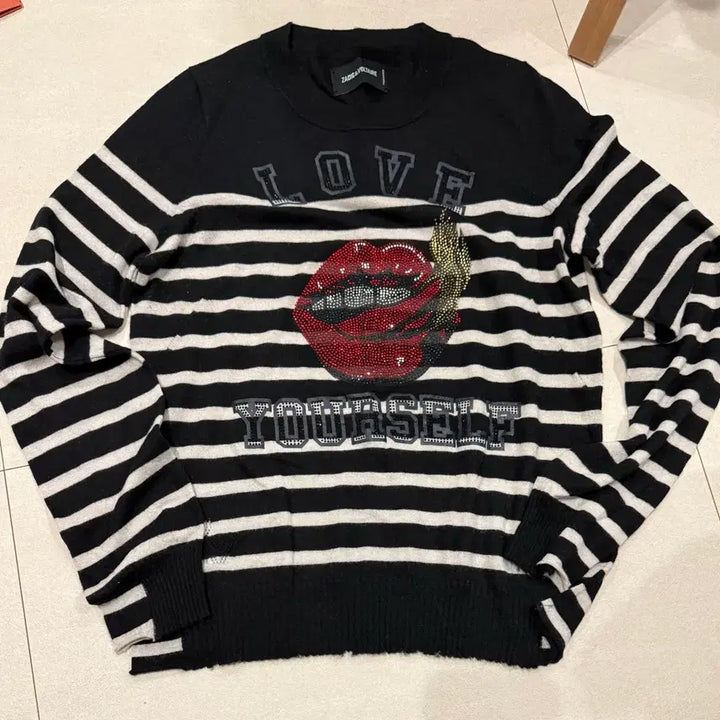 [BUNJANG] Zadig &amp; Voltaire Cashmere Striped Sweater / 쟈딕앤볼테르 소스 캐시미어 스트라이프 스웨터