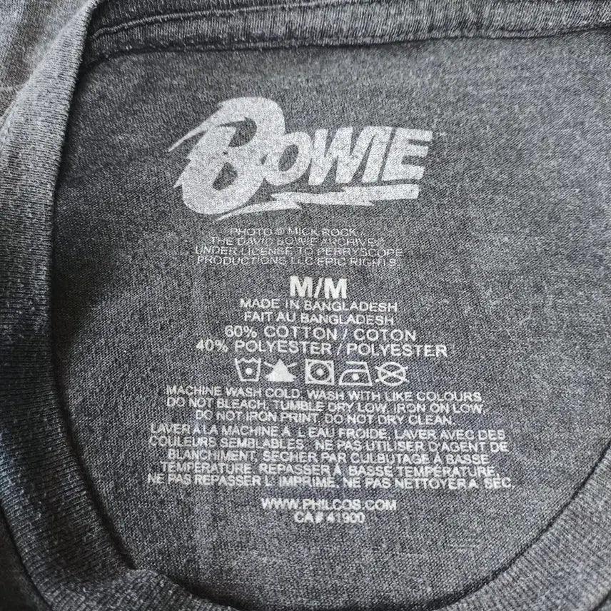 [BUNJANG] [M] Bowie 데이비드 보위 72 월드투어 밴드티 / [M] Bowie 데이비드 보위 72 월드투어 밴드티