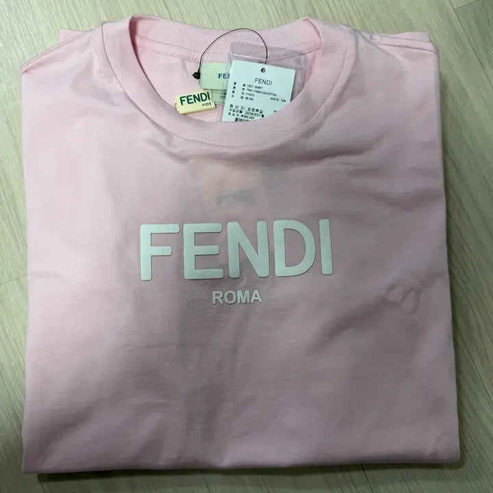 [BUNJANG] Fendi Logo T-Shirt Pink (12A) / 펜디 로고 티셔츠