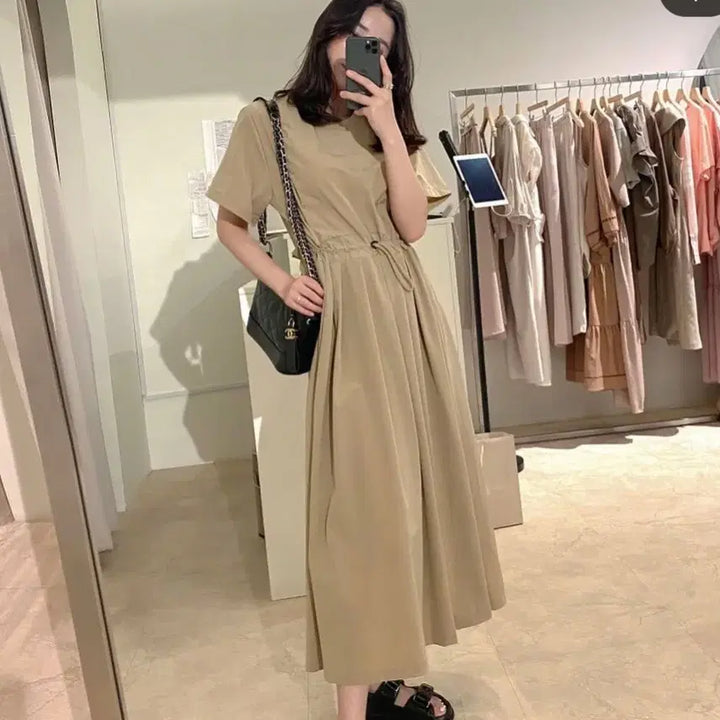 [BUNJANG] Prada Fabric Long Summer Dress / 인기많은 프라다원단 시원한 바스락 롱원피스 ( 프리)
